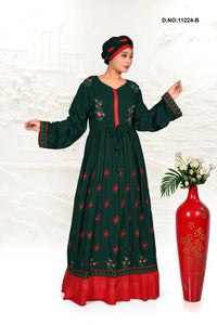 Rayon Embroidered Kaftan with Elegant Floral Work - غاجي والا إكسبورت Gajiwala Export