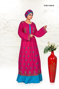 Rayon Embroidered Kaftan with Elegant Floral Work - غاجي والا إكسبورت Gajiwala Export