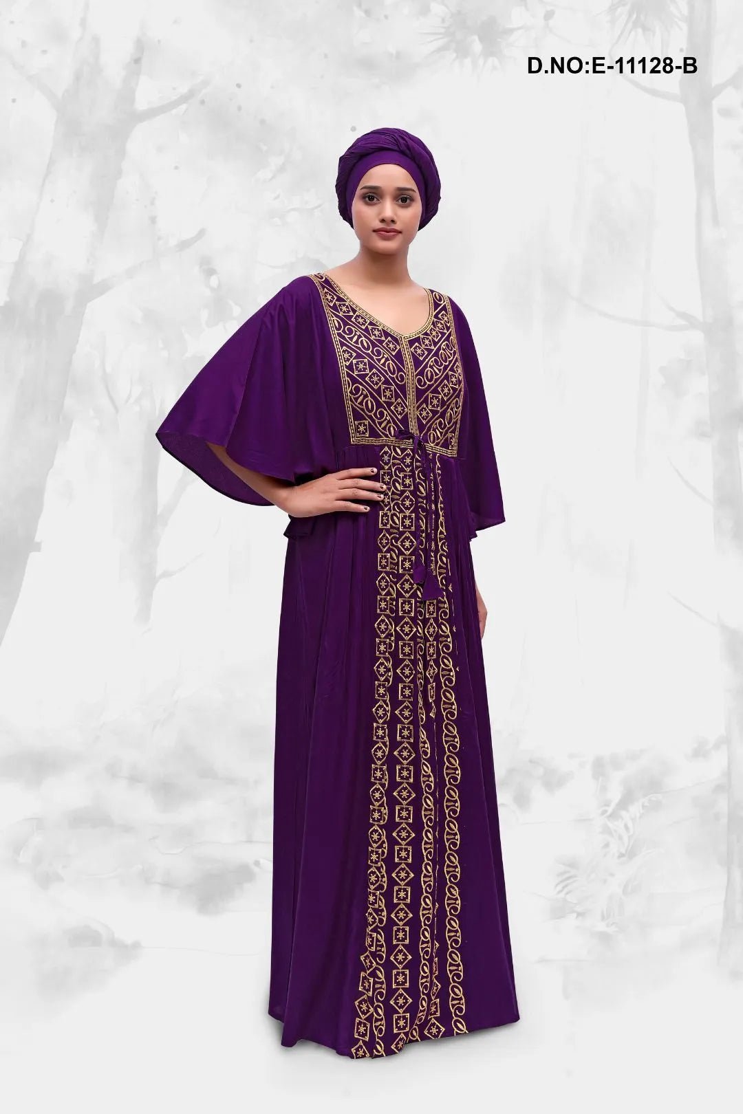 Rayon Farasha Kaftan with Traditional Embroidery - غاجي والا إكسبورت Gajiwala Export