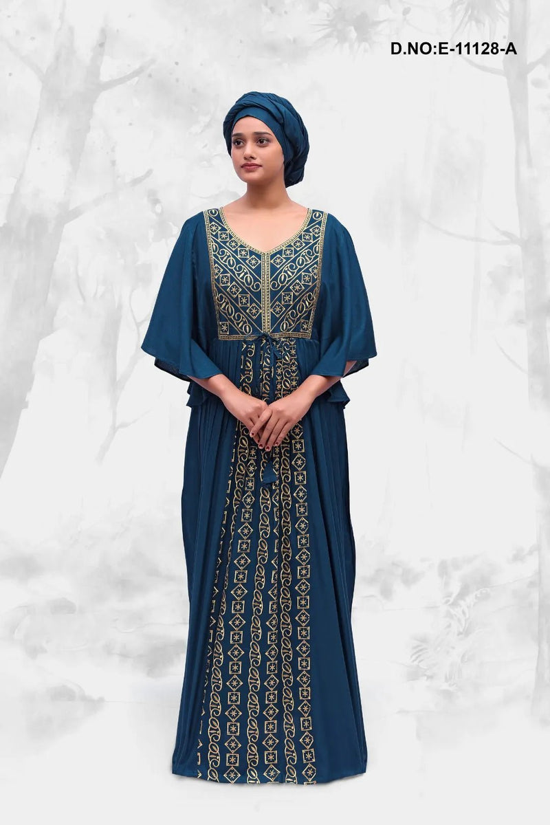 Rayon Farasha Kaftan with Traditional Embroidery - غاجي والا إكسبورت Gajiwala Export