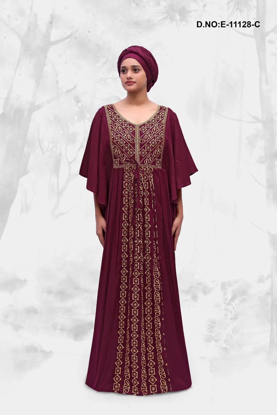 Rayon Farasha Kaftan with Traditional Embroidery - غاجي والا إكسبورت Gajiwala Export