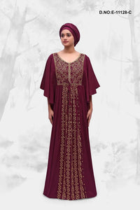 Rayon Farasha Kaftan with Traditional Embroidery - غاجي والا إكسبورت Gajiwala Export