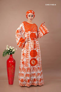 Rayon Kaftan Dress with Artistic Tie Dye Motifs - غاجي والا إكسبورت Gajiwala Export