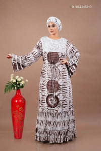 Rayon Kaftan Dress with Artistic Tie Dye Motifs - غاجي والا إكسبورت Gajiwala Export