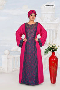 Rayon Kaftan Dress with Elegant Embroidered Panel - غاجي والا إكسبورت Gajiwala Export