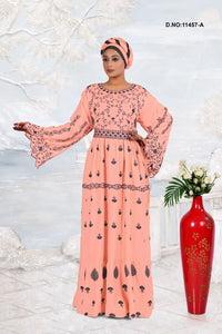 Rayon Kaftan Dress with Elegant Ethnic Print Work - غاجي والا إكسبورت Gajiwala Export