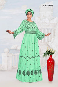 Rayon Kaftan Dress with Elegant Floral Print Work - غاجي والا إكسبورت Gajiwala Export