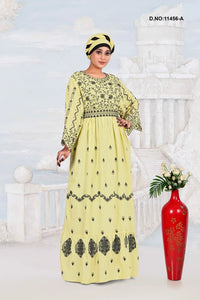 Rayon Kaftan Dress with Elegant Floral Print Work - غاجي والا إكسبورت Gajiwala Export