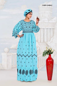 Rayon Kaftan Dress with Elegant Floral Print Work - غاجي والا إكسبورت Gajiwala Export