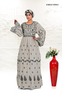 Rayon Kaftan Dress with Intricate Ethnic Print Work - غاجي والا إكسبورت Gajiwala Export