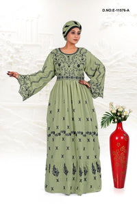 Rayon Kaftan Dress with Intricate Ethnic Print Work - غاجي والا إكسبورت Gajiwala Export