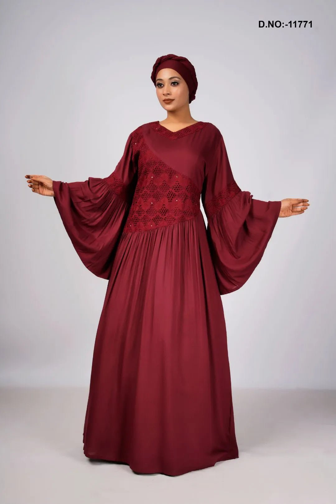 Rayon Kaftan Featuring Chikankari Embroidery Work - غاجي والا إكسبورت Gajiwala Export