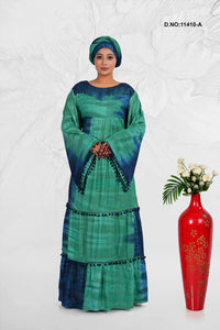 Rayon Kaftan Style Dress with Tie Dye Effect - غاجي والا إكسبورت Gajiwala Export