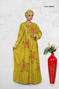Rayon Kaftan with Artistic Floral Pattern Design - غاجي والا إكسبورت Gajiwala Export