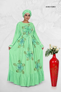 Rayon Kaftan with Artistic Floral Pattern Design - غاجي والا إكسبورت Gajiwala Export