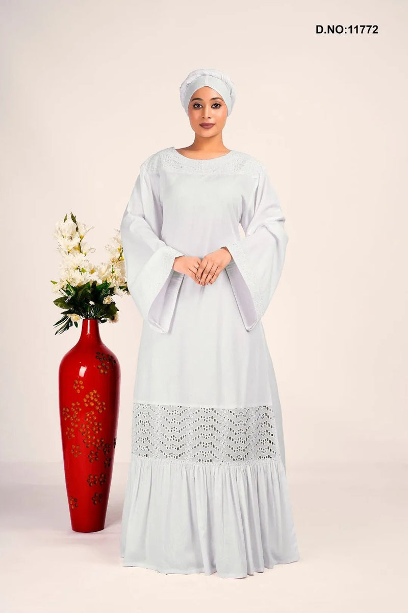 Rayon Kaftan with Chikankari Embroidery - غاجي والا إكسبورت Gajiwala Export