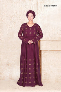 Rayon Kaftan with Embroidered Motif Work - غاجي والا إكسبورت Gajiwala Export