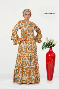 Rayon Kaftan with Traditional Inspired Print Design - غاجي والا إكسبورت Gajiwala Export