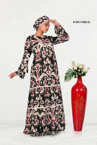 Rayon Kaftan with Traditional Inspired Print Design - غاجي والا إكسبورت Gajiwala Export