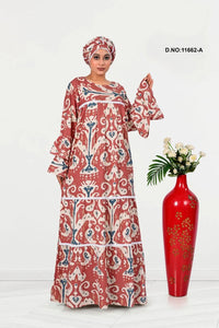 Rayon Kaftan with Traditional Inspired Print Design - غاجي والا إكسبورت Gajiwala Export
