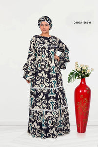 Rayon Kaftan with Traditional Inspired Print Design - غاجي والا إكسبورت Gajiwala Export
