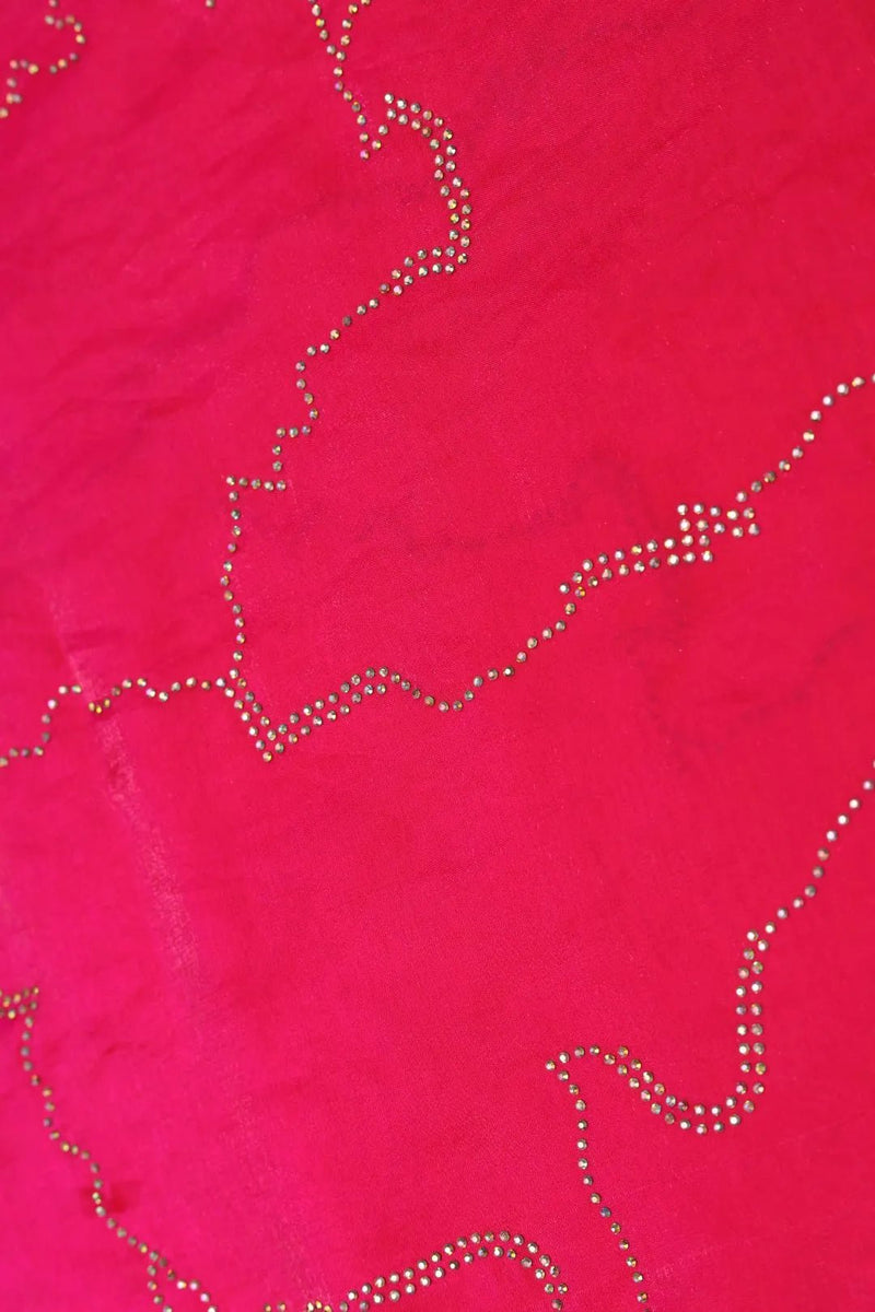 Red Fabric with Outline Map Sequin Fabric - غاجي والا إكسبورت Gajiwala Export
