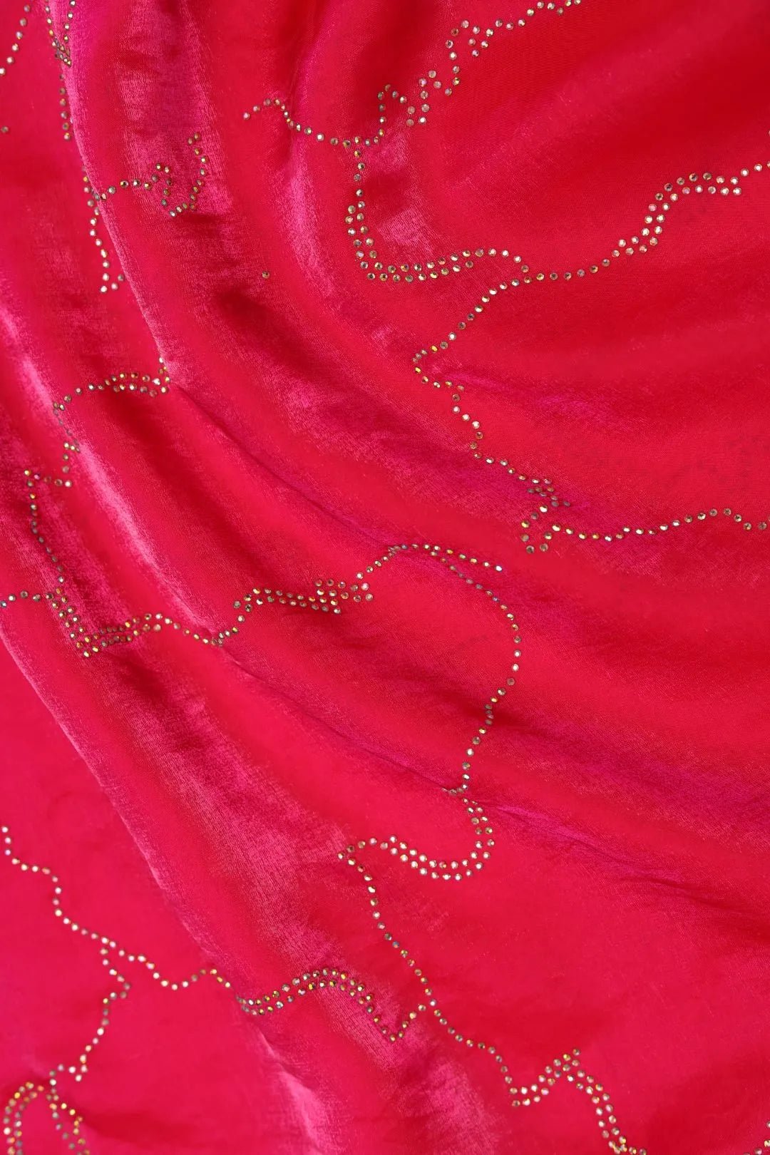 Red Fabric with Outline Map Sequin Fabric - غاجي والا إكسبورت Gajiwala Export