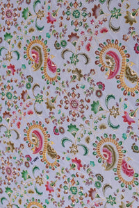 Kashmiri Sozni Print Fabric with Metallic Detailing- غاجي والا إكسبورت Gajiwala Export