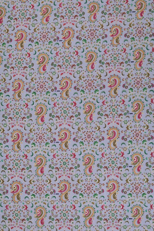 Kashmiri Sozni Print Fabric with Metallic Detailing- غاجي والا إكسبورت Gajiwala Export