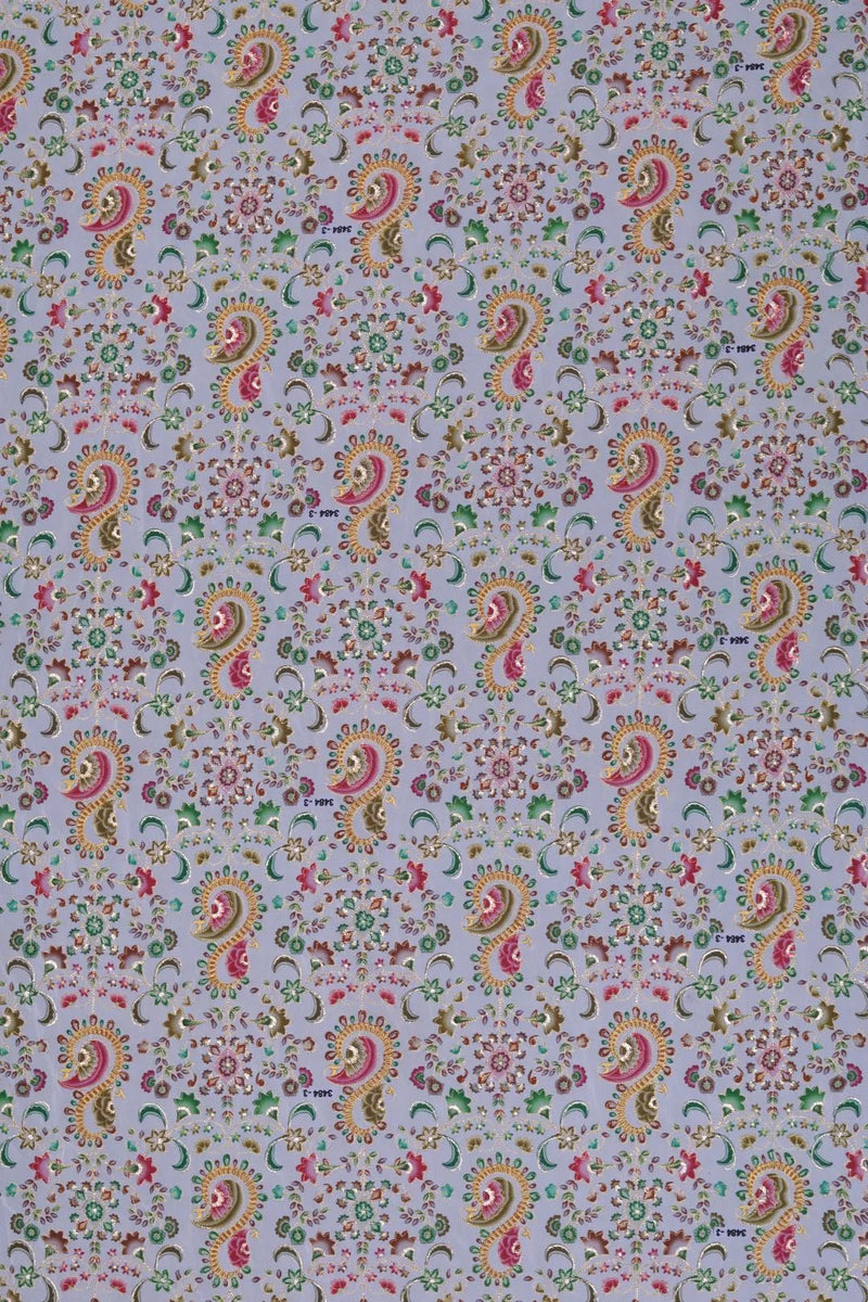 Kashmiri Sozni Print Fabric with Metallic Detailing- غاجي والا إكسبورت Gajiwala Export