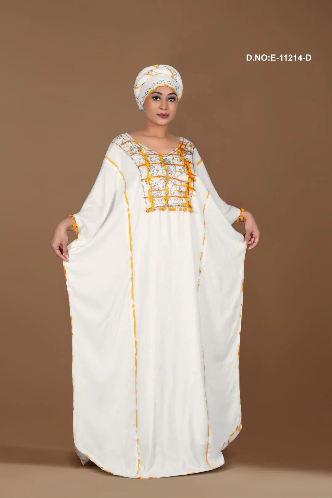 Relaxed Kaftan with Tassel Trim For Women - غاجي والا إكسبورت Gajiwala Export
