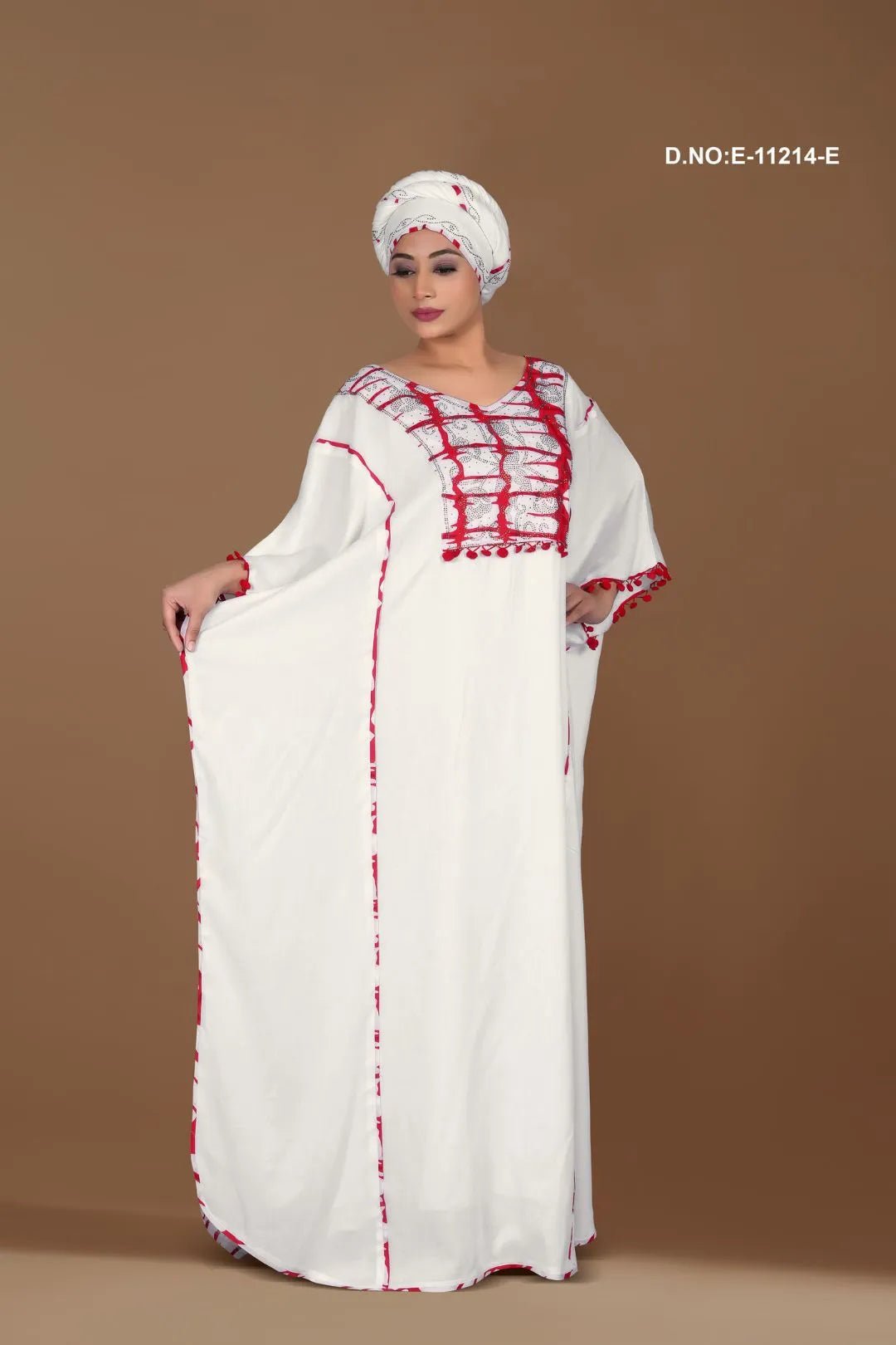 Relaxed Kaftan with Tassel Trim For Women - غاجي والا إكسبورت Gajiwala Export