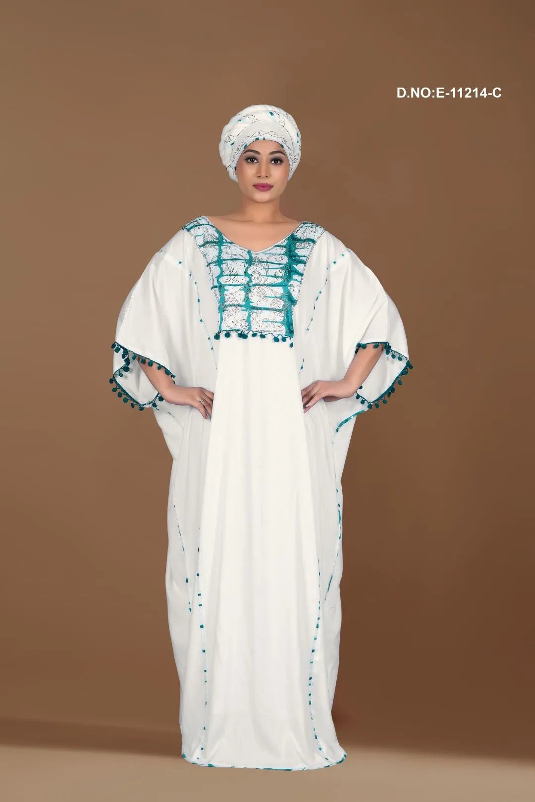 Relaxed Kaftan with Tassel Trim For Women - غاجي والا إكسبورت Gajiwala Export