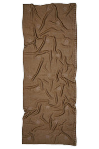 Rich Chocolate Textured Stole with Iridescent Motif - غاجي والا إكسبورت Gajiwala Export