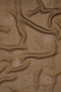 Rich Chocolate Textured Stole with Iridescent Motif - غاجي والا إكسبورت Gajiwala Export