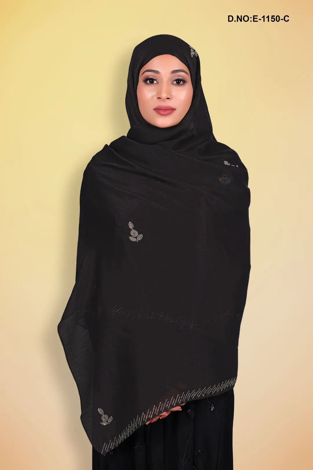 Rich Dupatta with Heavy Zigzag Crystal Border - غاجي والا إكسبورت Gajiwala Export