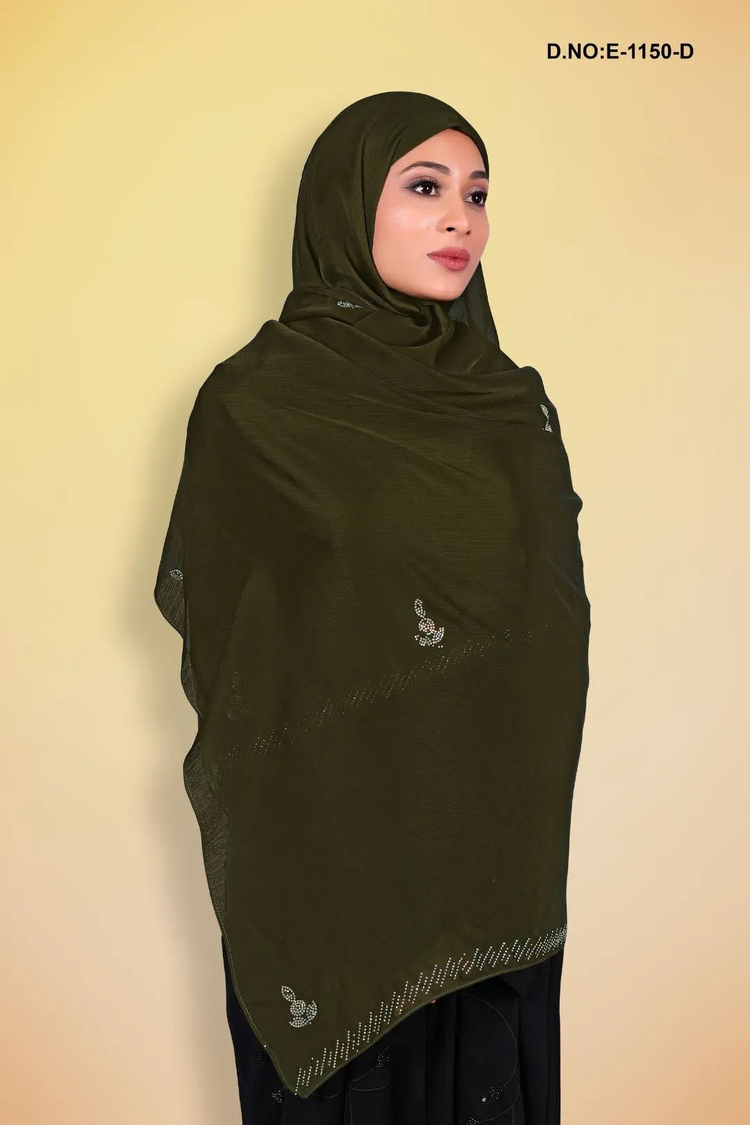 Rich Dupatta with Heavy Zigzag Crystal Border - غاجي والا إكسبورت Gajiwala Export