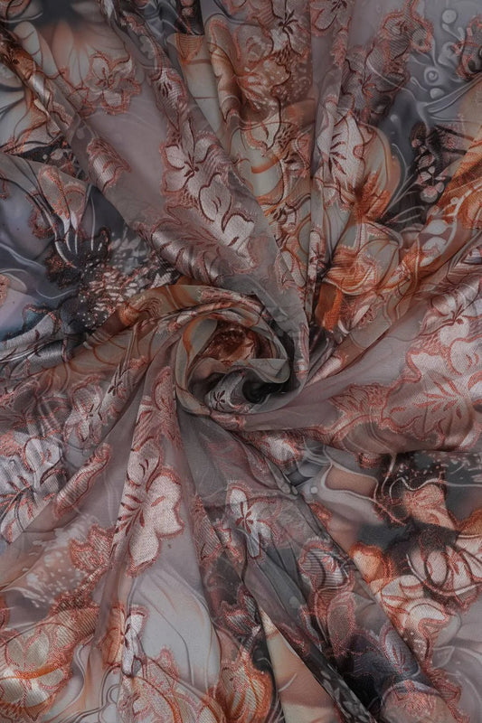 Rose Gold Embroidered Dress, and lehengas fabric - غاجي والا إكسبورت Gajiwala Export