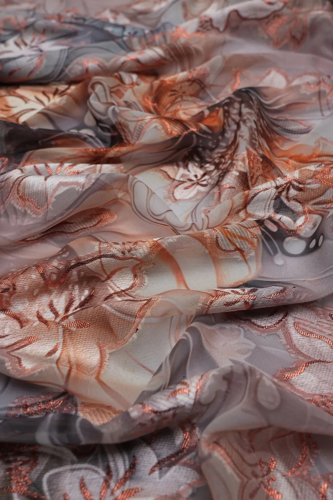 Rose Gold Embroidered Dress, and lehengas fabric- غاجي والا إكسبورت Gajiwala Export