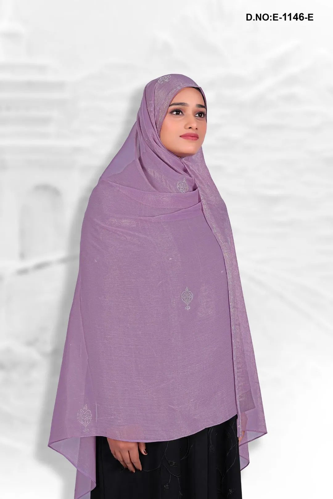 Saffron Luminous Dupatta with Crystal Scrollwork - غاجي والا إكسبورت Gajiwala Export