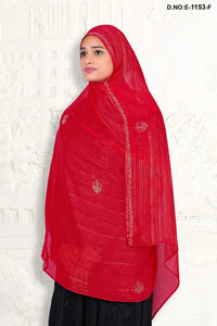 Saffron Luminous Dupatta with Crystal Vine Border - غاجي والا إكسبورت Gajiwala Export