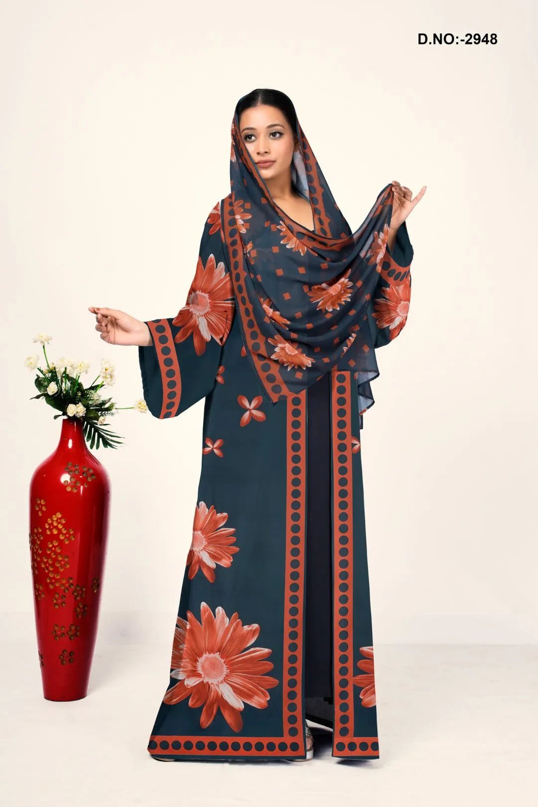Satin Printed Shrug in Motif Borders For Women - غاجي والا إكسبورت Gajiwala Export