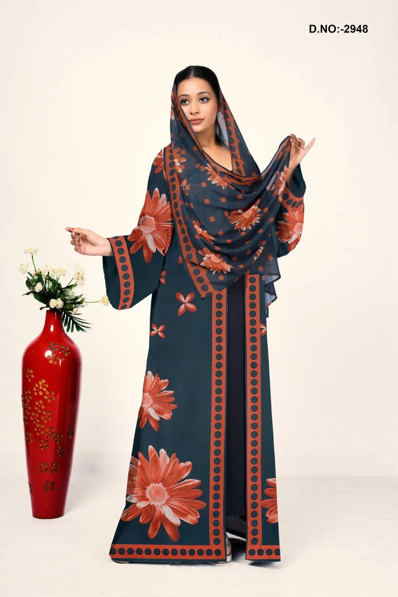 Satin Printed Shrug in Motif Borders For Women - غاجي والا إكسبورت Gajiwala Export