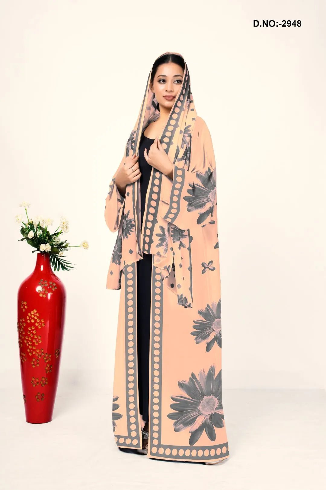 Satin Printed Shrug in Motif Borders For Women - غاجي والا إكسبورت Gajiwala Export