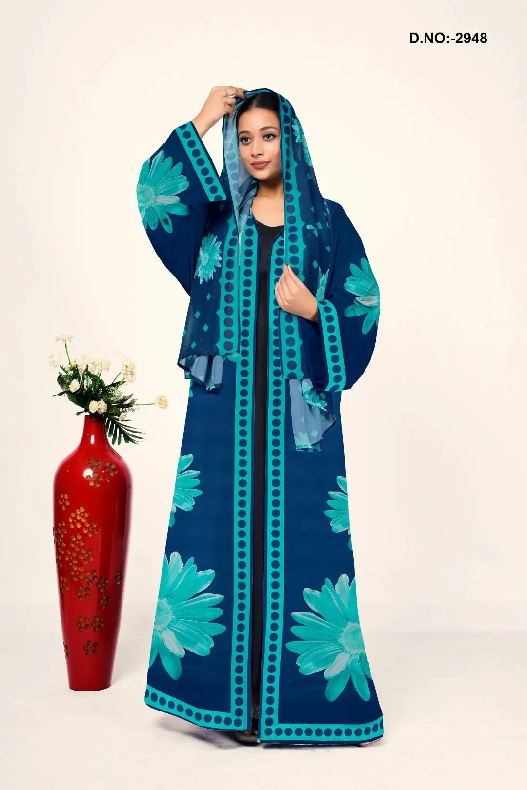 Satin Printed Shrug in Motif Borders For Women - غاجي والا إكسبورت Gajiwala Export