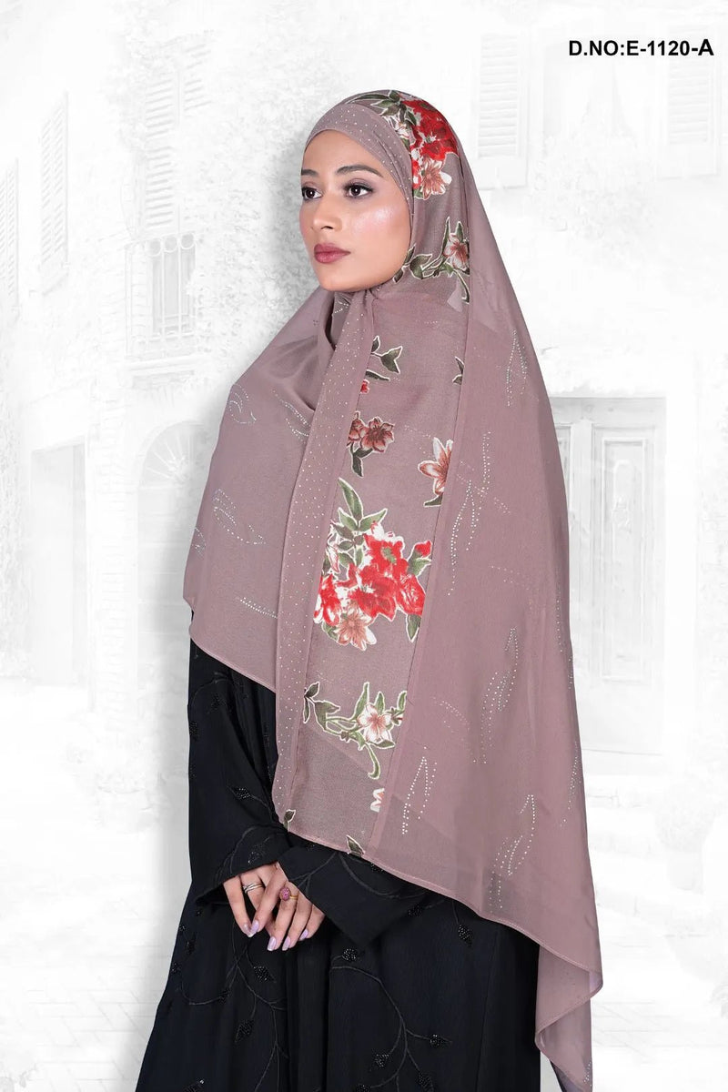 Sheer Dupatta with Shimmer and Floral Print - غاجي والا إكسبورت Gajiwala Export