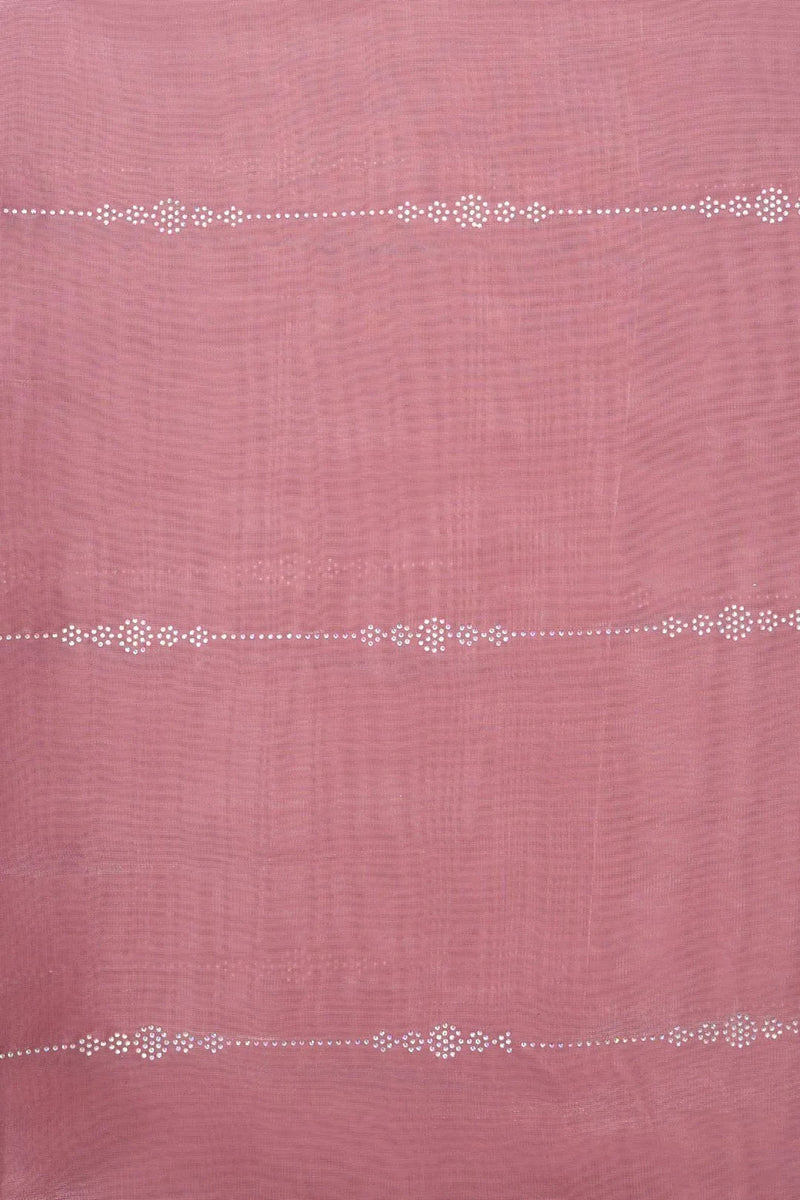 Soft Pink Sheer Fabric with Vertical Diamond Bead Embroidery - غاجي والا إكسبورت Gajiwala Export