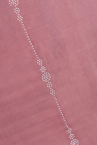 Soft Pink Sheer Fabric with Vertical Diamond Bead Embroidery - غاجي والا إكسبورت Gajiwala Export