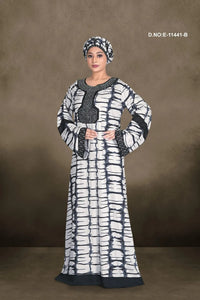 Shibori Print Kaftan with Embellished Trim For Women - غاجي والا إكسبورت Gajiwala Export