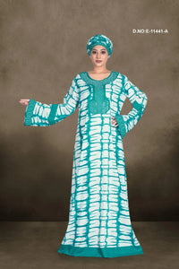 Shibori Print Kaftan with Embellished Trim For Women - غاجي والا إكسبورت Gajiwala Export